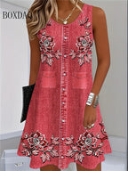 Women's Summer Sleeveless Bohemian Dress