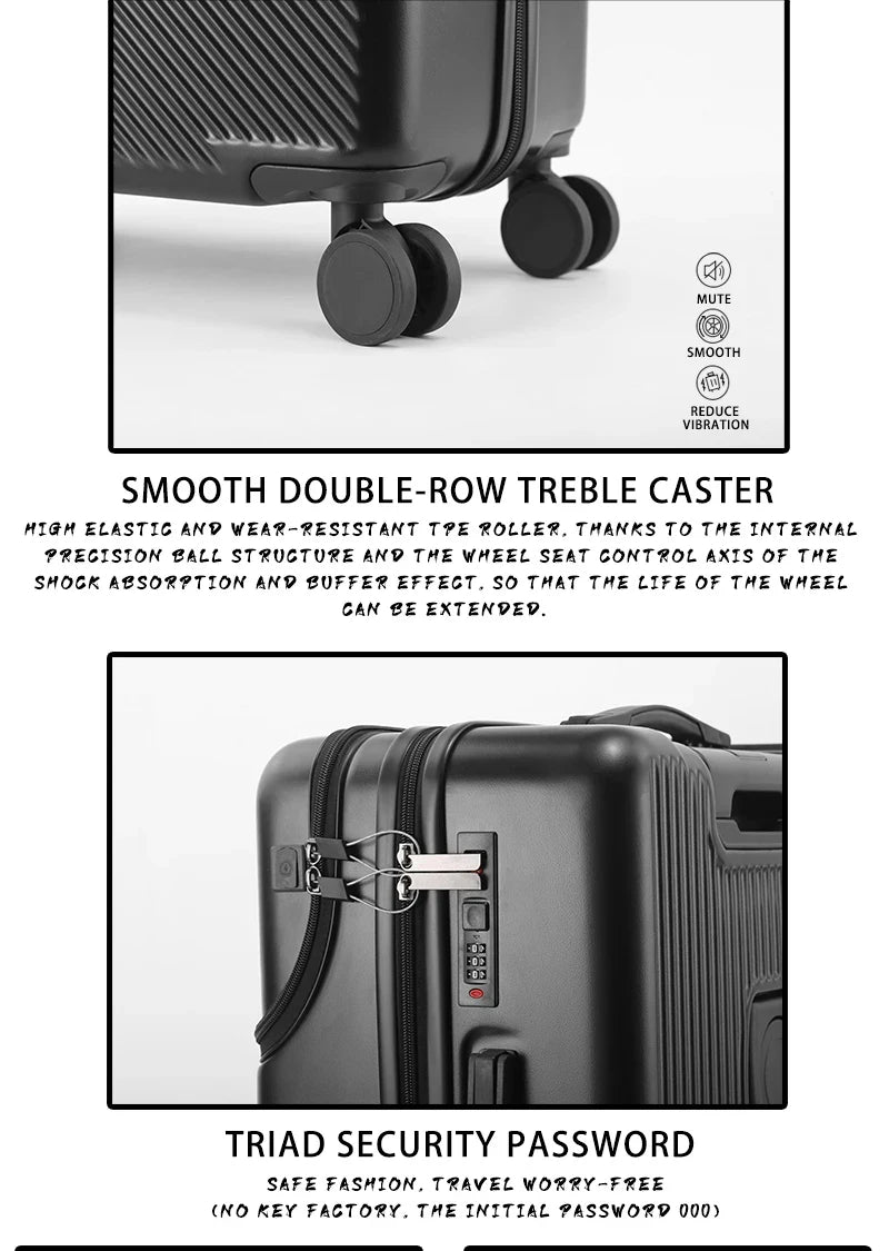 Stylish 20" Lightweight Carry-on w/Cup Holder