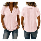 Women's Breathable Crinkle Cotton Linen Blouse