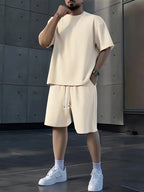 Men's 8-Piece Crew Neck Short Sleeve Shorts Set