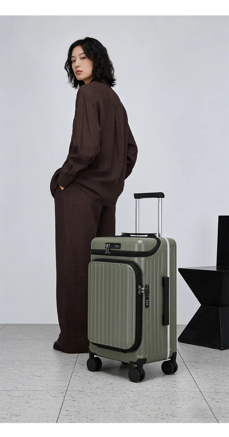 20" Multifunctional Front Opening Carry-on Luggage