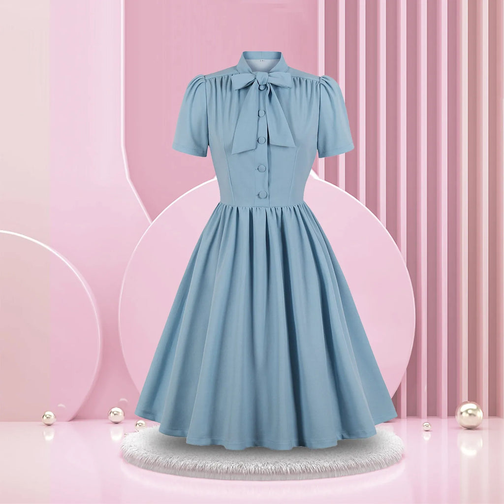 Women's Vintage Lapel Long Dresses