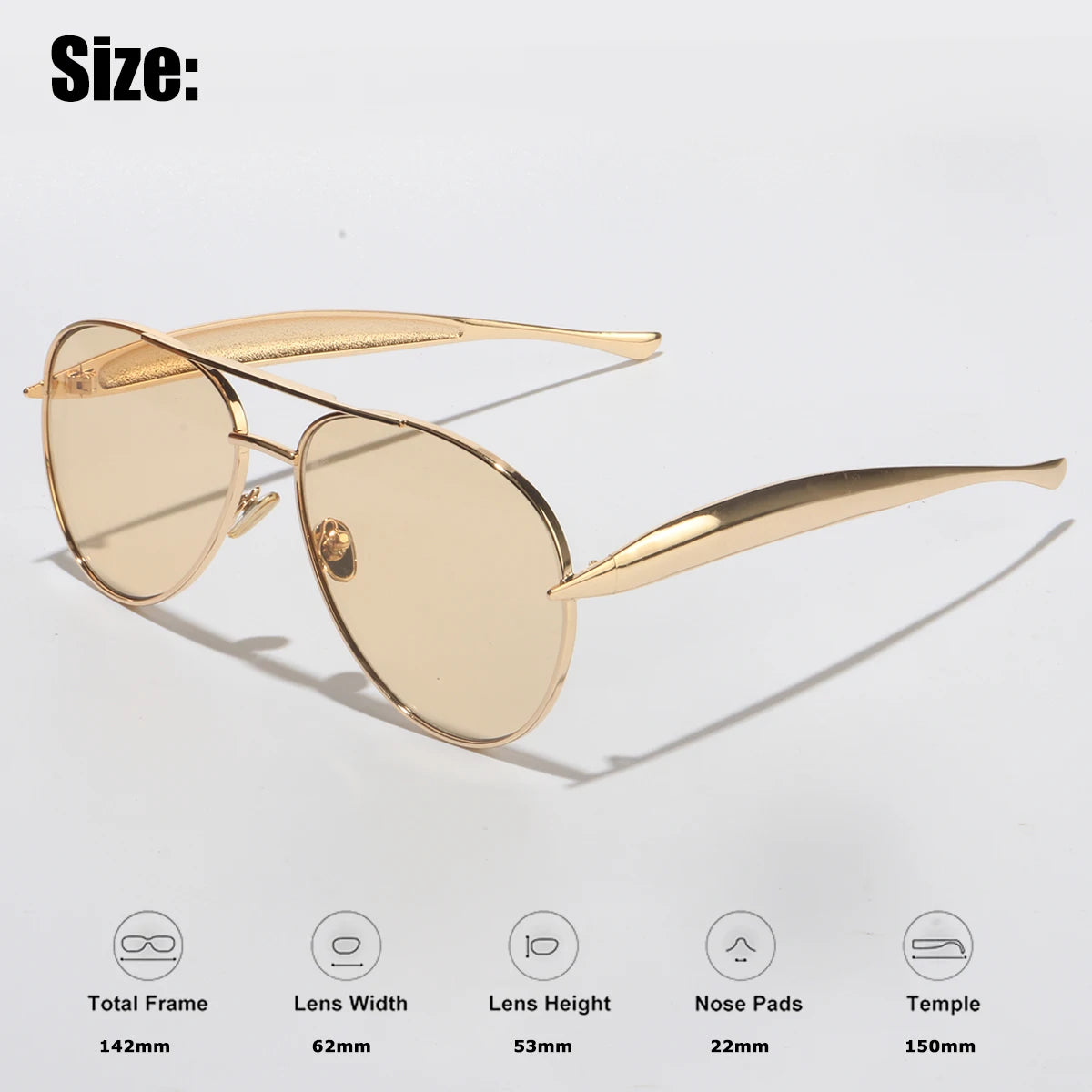 Oversized Vintage Aviator Glasses