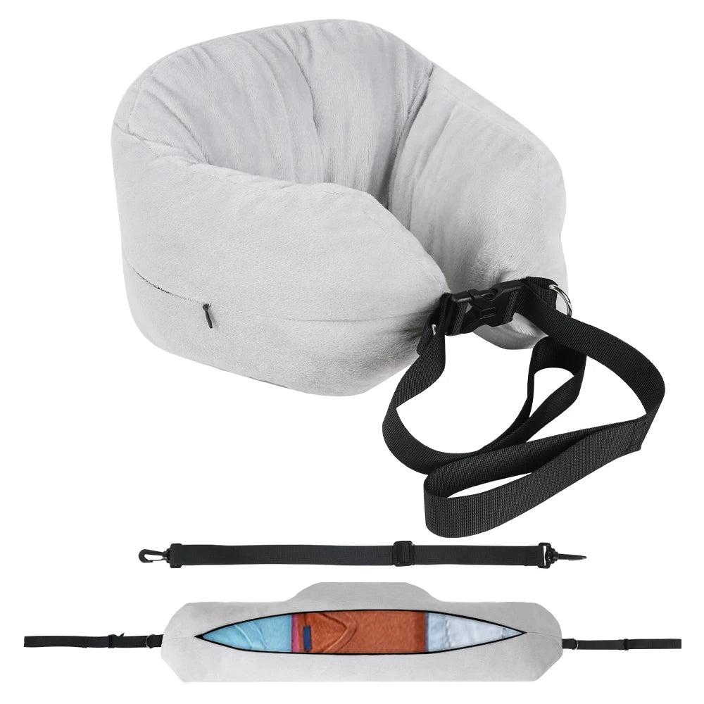 Neck Pillow w/Fillable Clothing U-Shaped Pillowcase