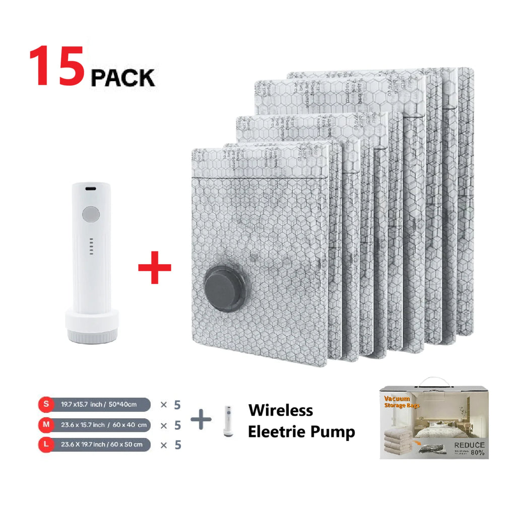 Cordless Compression Travel Vacuum Storage Bag