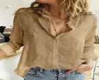 Women's Vintage Cotton Linen Blouse