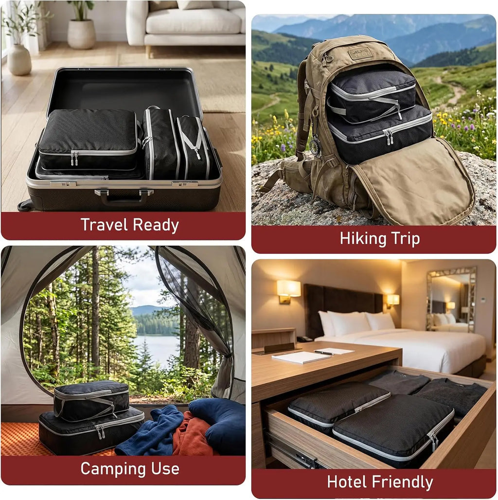 4Pcs Travel Compression Packing Cube Set