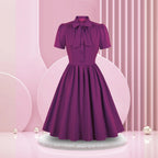 Women's Vintage Lapel Long Dresses
