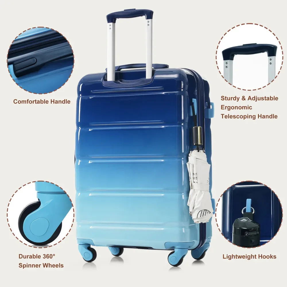 3Pcs Travel Luggage Set with Duffel & Wet-Dry Toiletry Bag