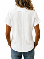 Women's Breathable Crinkle Cotton Linen Blouse