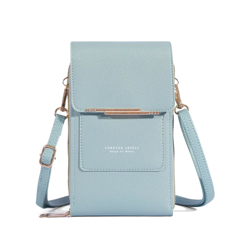 Soft Leather Touch Screen Crossbody