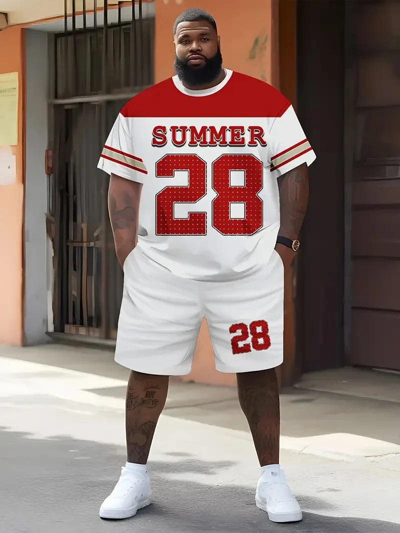 Men's Plus Size Basketball Shorts Set
