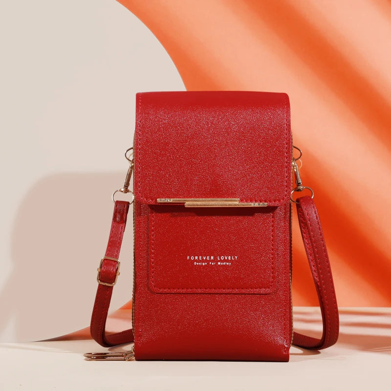 Soft Leather Touch Screen Crossbody