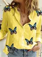 Women's Vintage Cotton Linen Blouse