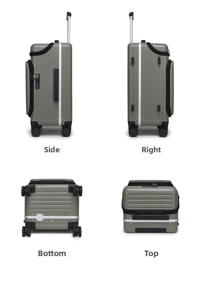 20" Multifunctional Front Opening Carry-on Luggage