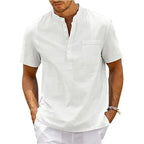 Men's Cotton Linen T-Shirt w/Pocket