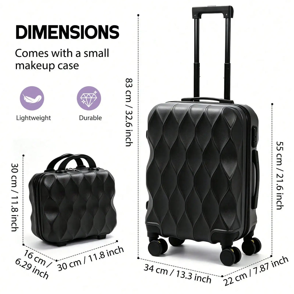 2Pcs Travel Luggage Set with Lightweight Cosmetic Bag