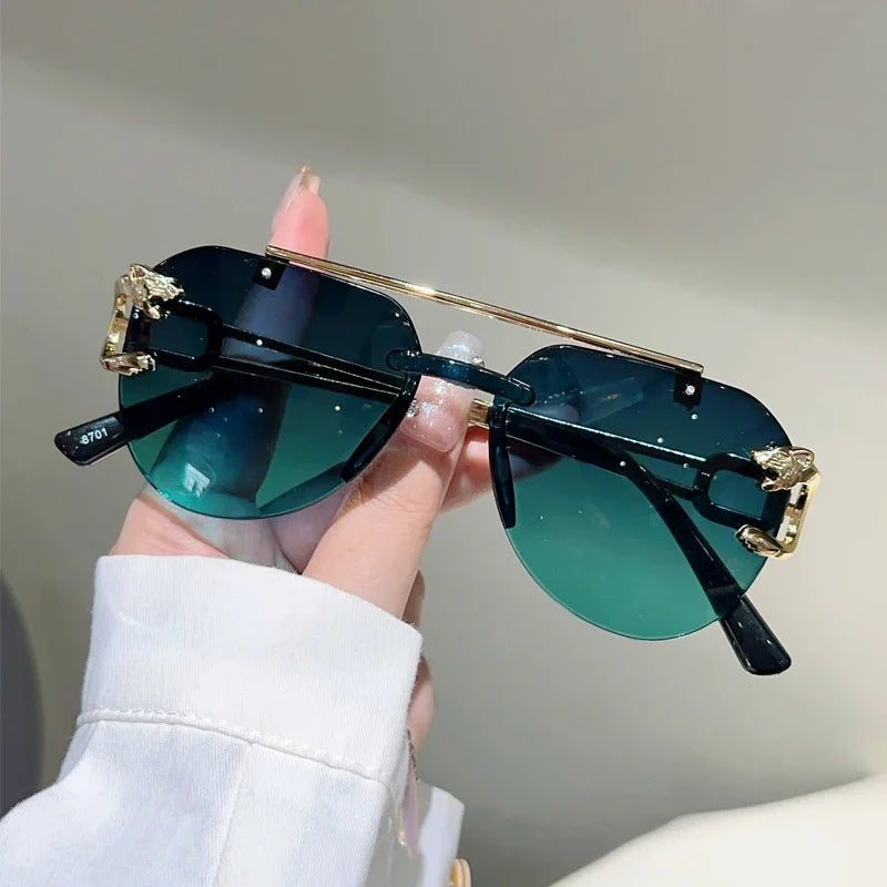 Rimless Pilot Sunglasses