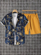 Men's Summer Hawaiian Shorts Set