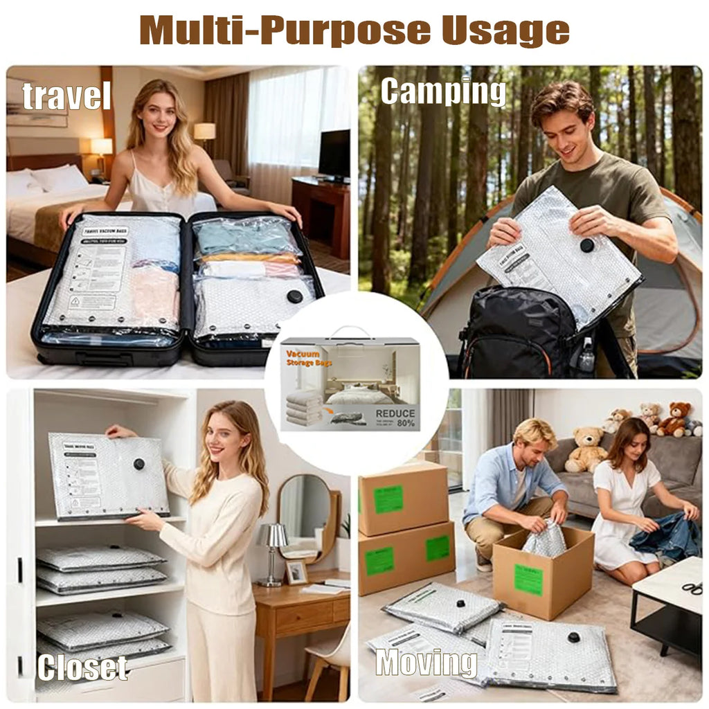 Cordless Compression Travel Vacuum Storage Bag