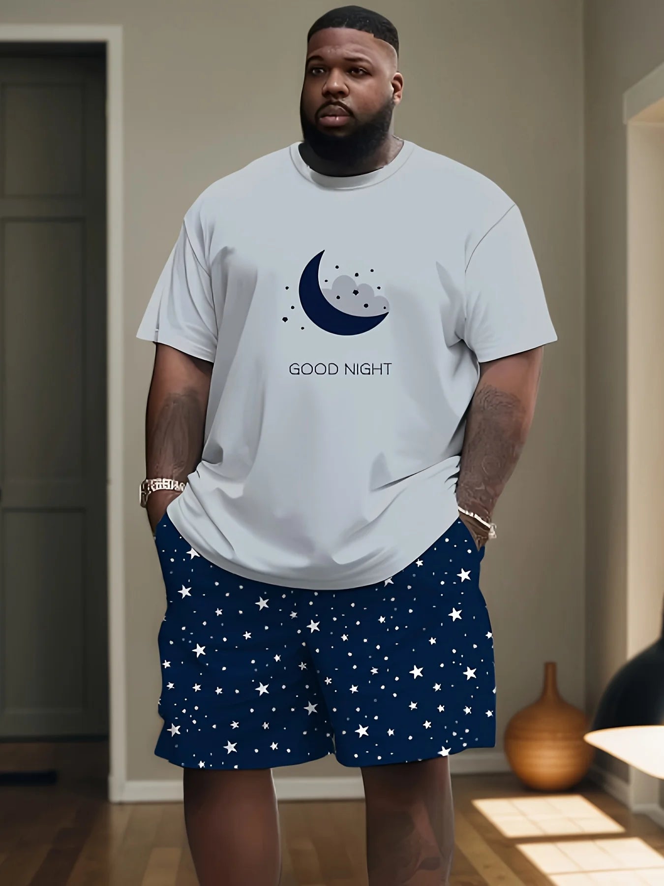 Men's 3D Printed Short Sleeve Shorts Sets