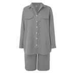 Women's Elegant Solid Color Shorts Sets