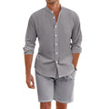 Men's Linen Blend Shirt & Shorts Set