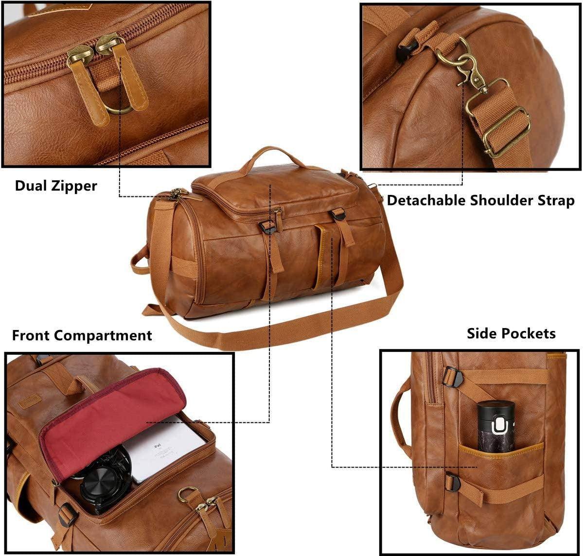 Men's Vegan Leather Backpack – Convertible Work Carry