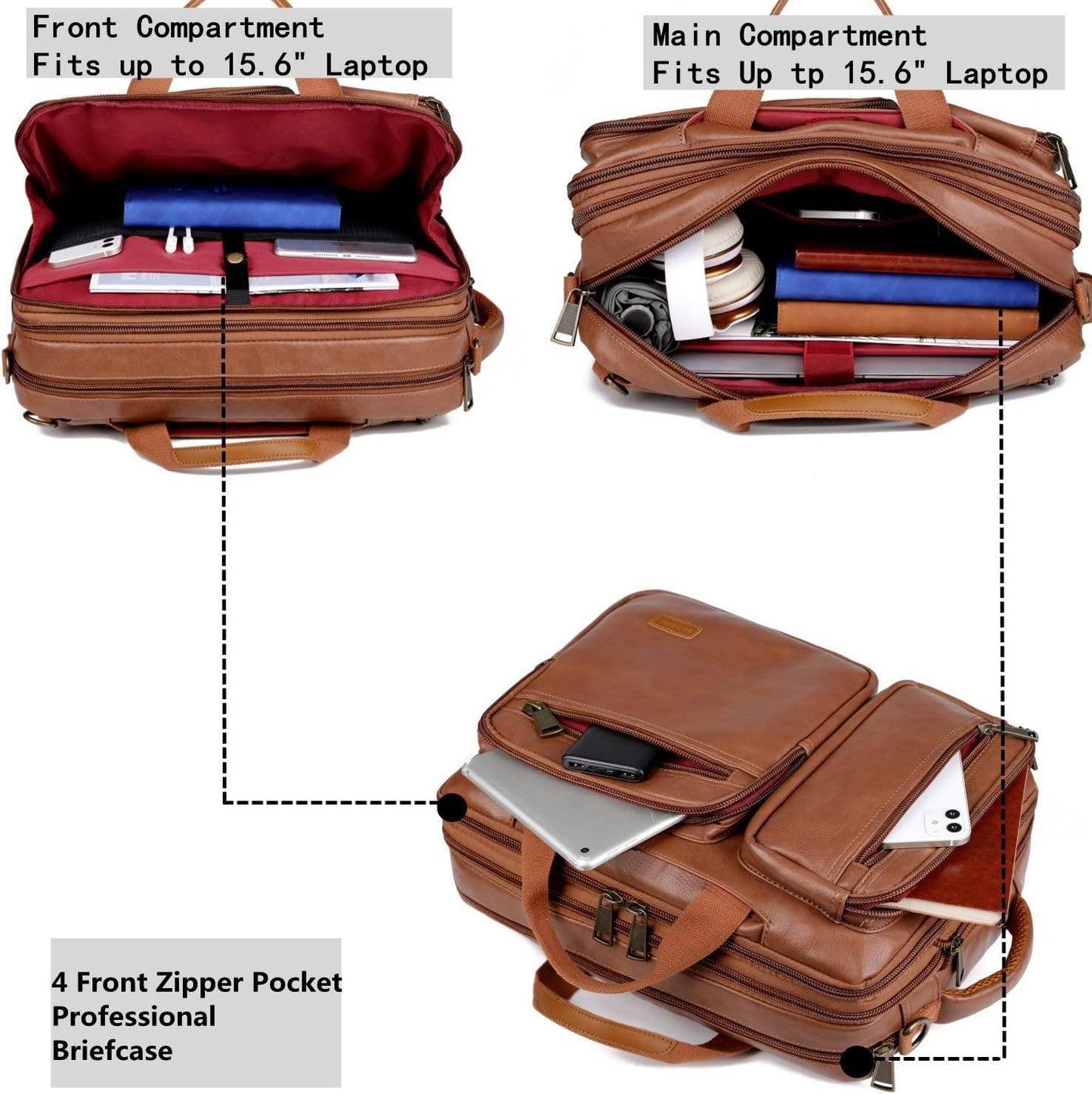Men's Vegan Leather Backpack – Convertible Work Carry