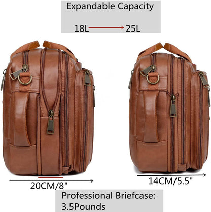 Men's Vegan Leather Backpack – Convertible Work Carry