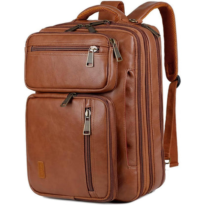 Men's Vegan Leather Backpack – Convertible Work Carry