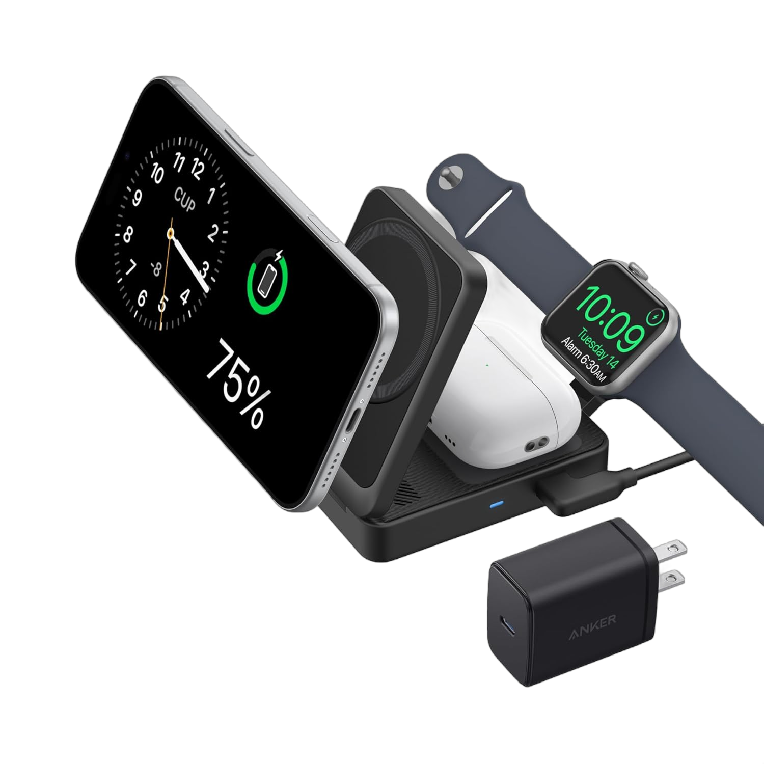 Anker MagGo Wireless Charging Station (Foldable 3-in-1)