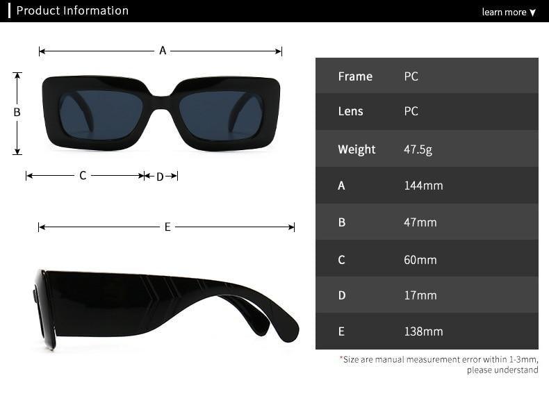 Classic Oversized Square Sunglasses w/UV400