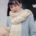 Soft Warm Wool Tassel Scarf