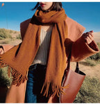 Soft Warm Wool Tassel Scarf
