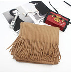 Soft Warm Wool Tassel Scarf