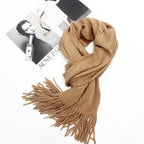 Soft Warm Wool Tassel Scarf