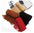 Soft Warm Wool Tassel Scarf
