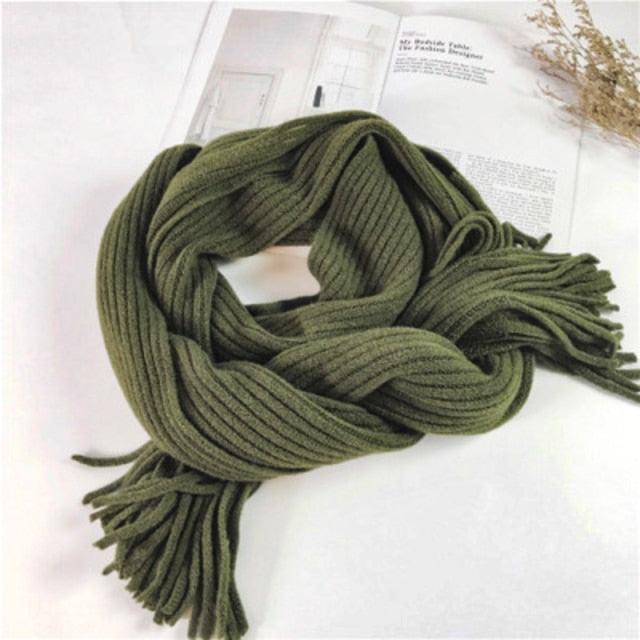 Soft Warm Wool Tassel Scarf