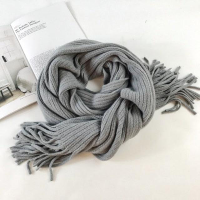 Soft Warm Wool Tassel Scarf
