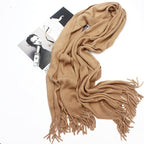 Soft Warm Wool Tassel Scarf