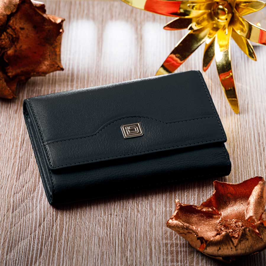 RFID Blocking Leather Trifold Wallet