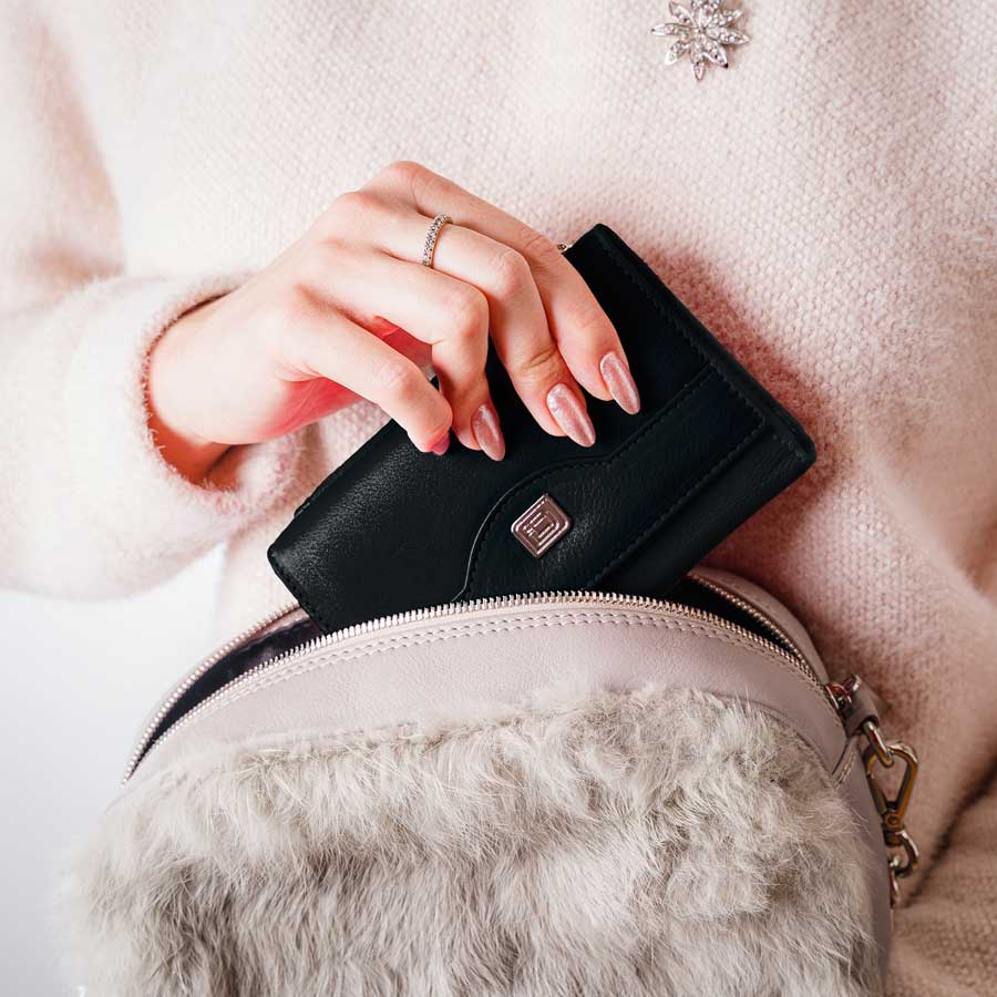 RFID Blocking Leather Trifold Wallet