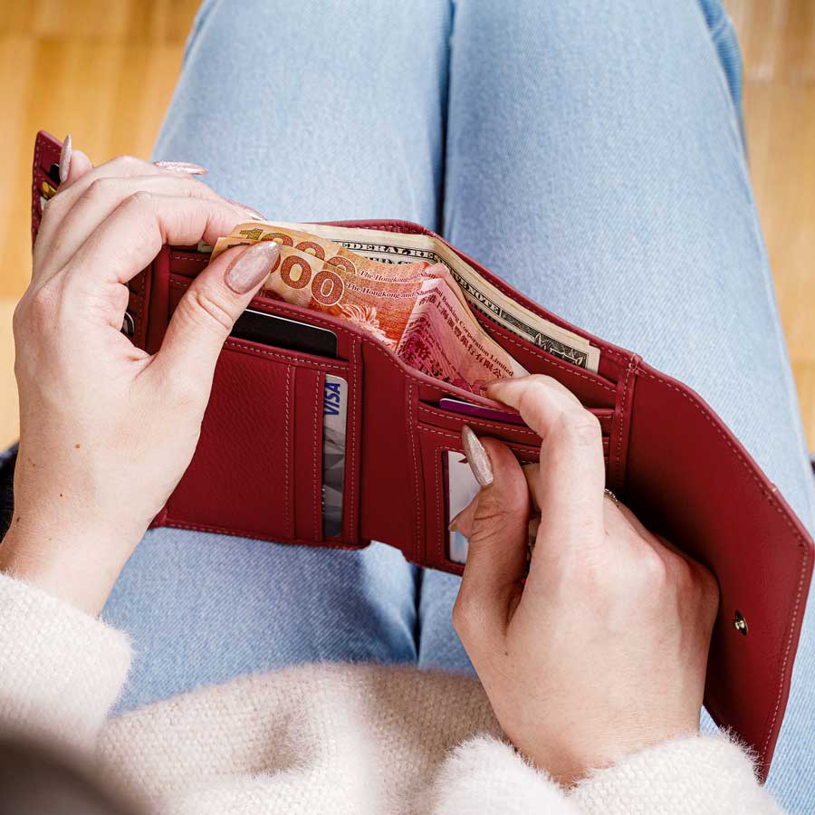 RFID Blocking Leather Trifold Wallet
